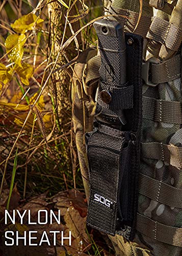 SOG Fixed Blade Knife with Sheath - SEAL Pup Tactical Survival & Hunting Knife, 4.75 Inch Blade, Nylon Sheath - Variation: SEAL Pup Nylon Sheath