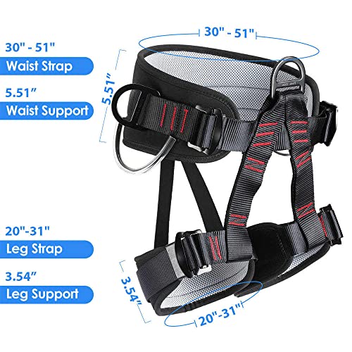 Climbing Safety Belt for Tree Climbing, Rescue, Roofing & Rappelling - Half Body Harness