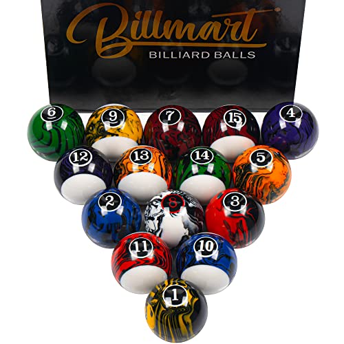 Billmart Billiard Balls Set 16 with Black Marble Premium Variation