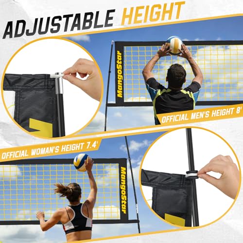 20FT Portable Volleyball Net for Backyard & Outdoor Play - Adjustable, Weather-Resistant