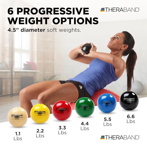 Theraband Soft Weighted Exercise Ball 3.3 Lb - Red