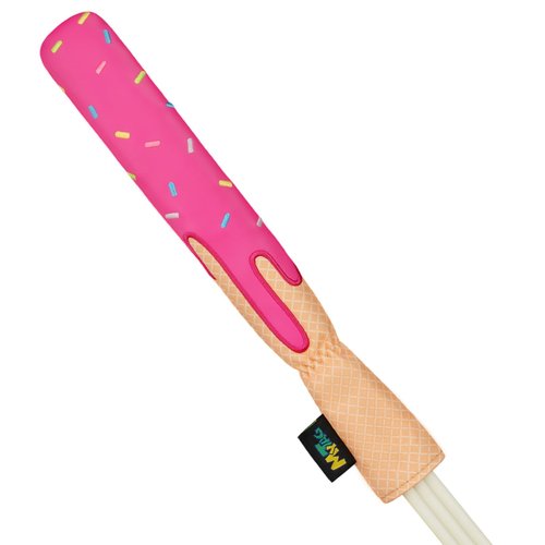 mytag Ice Cream Golf Alignment Stick Headcover Synthetic Leather Holds 2-3 Sticks, Cover for Alignment Sticks Pink