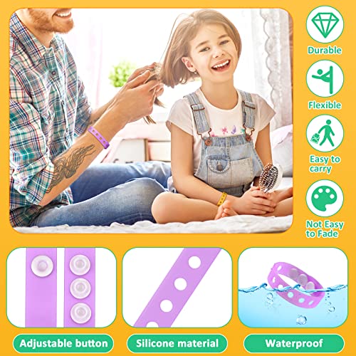Silicone Wristbands Set - 30 Pieces, 10 Colors, Adjustable, Waterproof