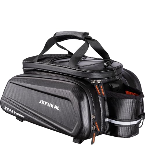 JXFUKAL 40L Waterproof Hard Shell Bike Bag with Expansion Layer for E-Bike Rear Rack