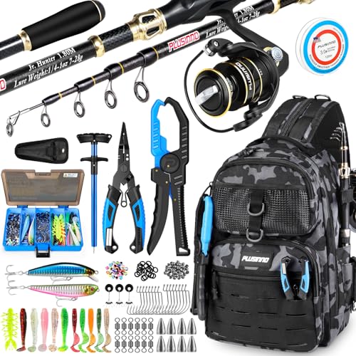 Fishing Backpack with Rod and Reel Combo, Waterproof Tackle Storage, Pliers & Accessories