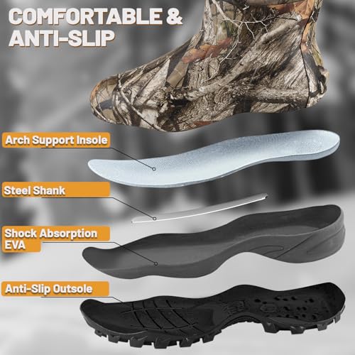 Hunthor Waterproof Insulated Hunting Boots for Men - 8 / Next Camo G2