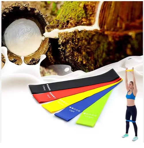 Maxx Power Set of Elastic Mini Resistance Bands for Yoga 5 Levels of Strength, Durable TPE Material, Workout Bands for Fitness, Pilates, Stretching, and Physical Therapy