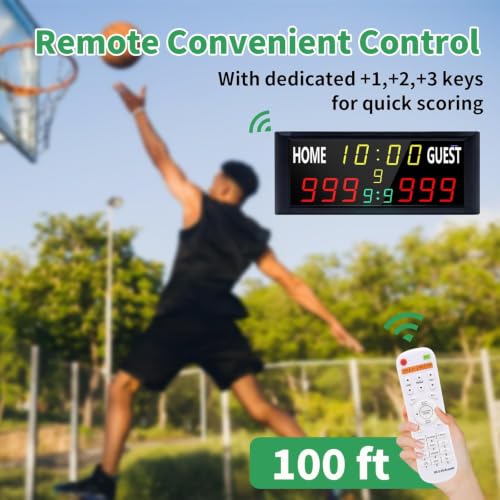 Rechargeable 16” Electronic Scoreboard with Remote for Outdoor Sports