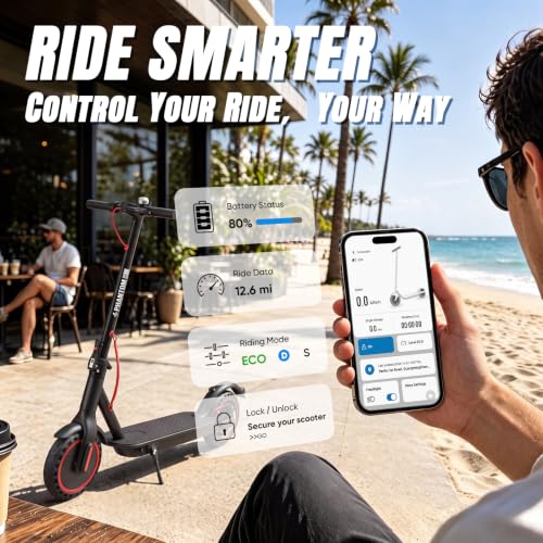 Phantomgogo Folding Electric Scooter for Adults - Black, 18.6 MPH, 15 Mile Range