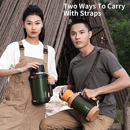 Orange 1.8L Stainless Steel Insulated Coffee Vacuum Bottle Keeps Drinks Hot Cold