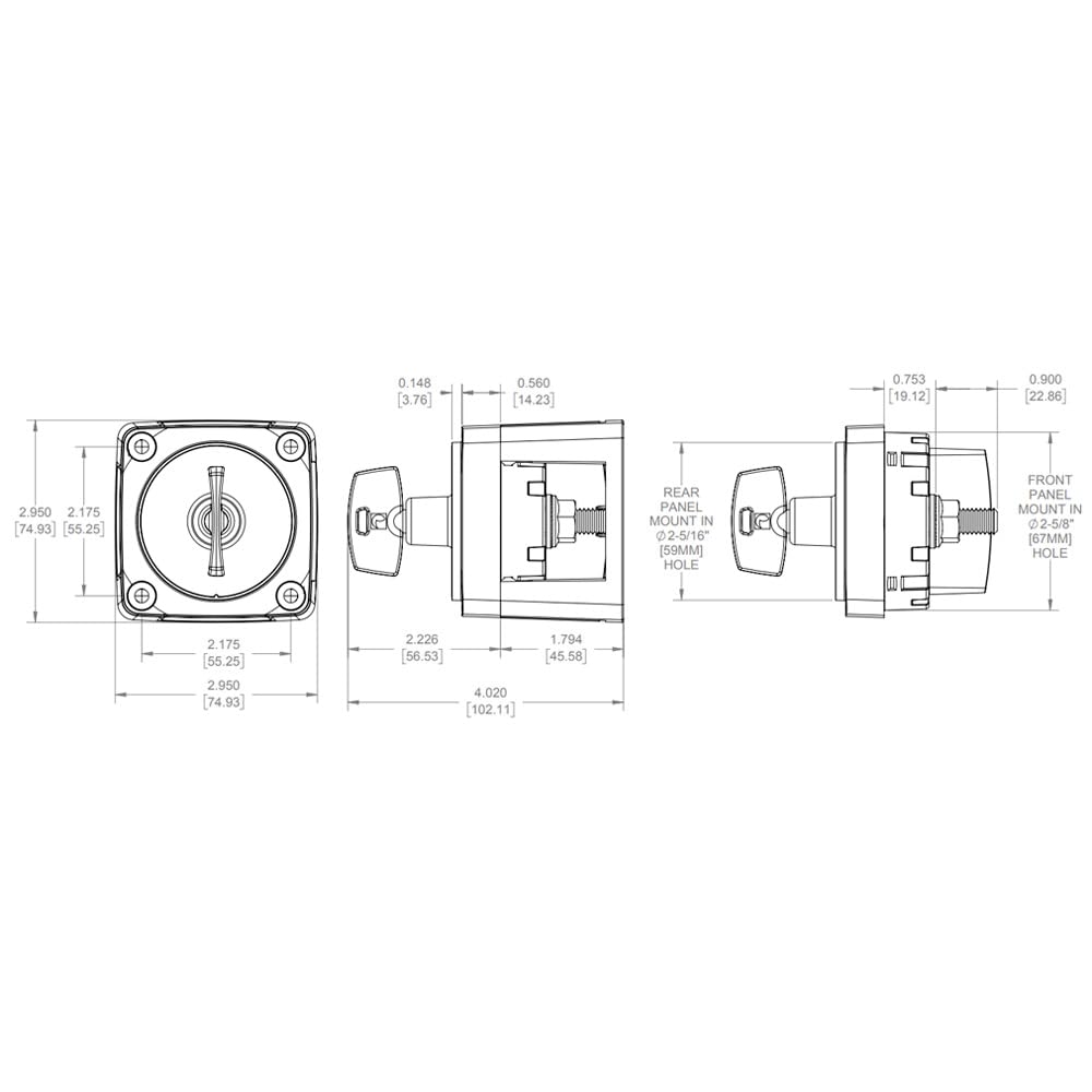Blue Sea Systems On/Off Battery Isolator Switch - Locking Key, Red, 6005 M-Series