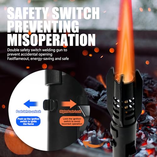Butane Torch Lighter with Jet Flame, Refillable Cooking Torch for Grilling & Camping - Gifts for Men