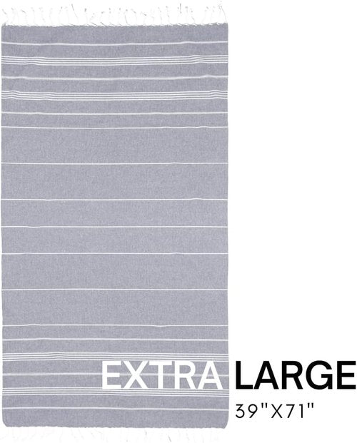 BAY LAUREL Turkish Beach Towel - Quick Dry, Sand-Free, Lightweight | Large 39 x 71 with Travel Bag