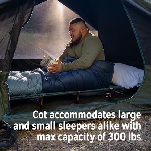 Kelty Lowdown Camping Cot - Lightweight Aluminum Bed Frame, 300 lbs Capacity, Fern Green