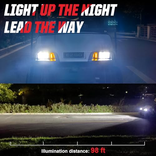 Golf Cart LED Headlight & Taillight Kit for EZGO TXT 1996-2013 with Turn Signal Horn