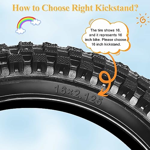 Adjustable Kids Bike Kickstand for 12-20 Inch Bicycle Support Peg