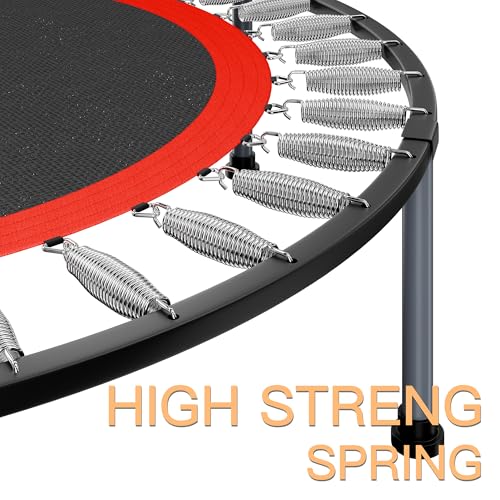 ALTLER 48 Inch Foldable Mini Fitness Rebounder with Adjustable Handle for Indoor Cardio Workout