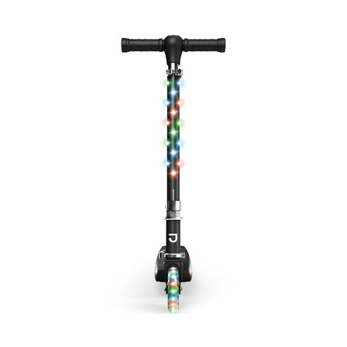 Jetson Scooters - Jupiter Kick Scooter (Black) - Collapsible Portable Kids Push Scooter - Lightweight Folding Design with High Visibility RGB Light Up LEDs on Stem, Wheels, and Deck