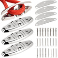 Racewill 4 Pack 5 Inch Marine Folding Steel Dock Cleats with Backing Plates & Screws