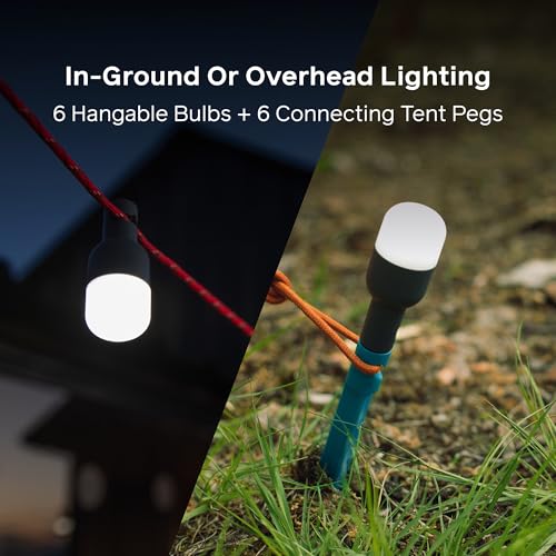 BioLite Rechargeable Solar Site Lights with Hangable Bulbs & Stakes