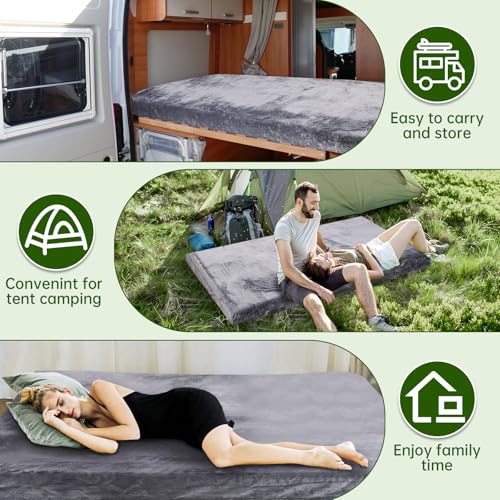 75X30X3 Inch Memory Foam Camping Mattress Pad - Waterproof Non-Slip Bed for Adults