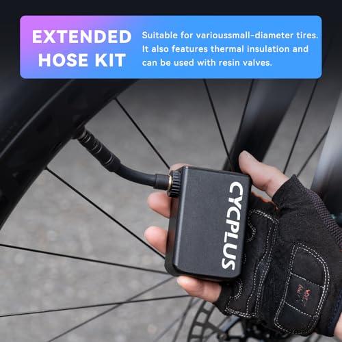 CYCPLUS Mini Tire Inflator E-Pump AS2 Pro Max for Bicycle & E-Bike, 120 PSI, Aluminum Shell