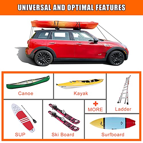 MeeFar Nylon 32.5 Inch Kayak Surfboard Roof Rack Pad Soft Car Roof Carrier