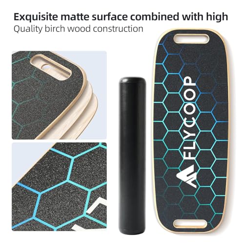 Flycoop Adjustable Balance Board for Adults - Black, 29 x 11 inches with Stand