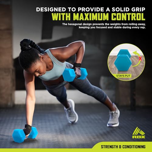 2-Pack Vinyl Coated Hex Dumbbell Set for Body Building and Strength Training