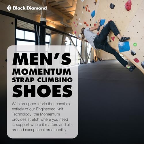 Men's BLACK DIAMOND Momentum Climbing Shoes - White-Black Strap, Size 11.5