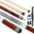 6A Canadian Maple Pool Cue Stick 58 Inch with Leather Tip & Case - Brown Variation