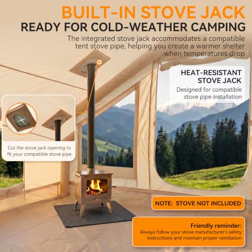 Inflatable Camping Tent 4-6 Person, 5-Minute Setup, 68.7 Sq Ft, Waterproof, Skylight - Wixeeua