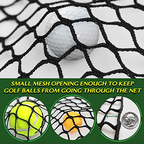 Golf Practice Net 10ft x 10ft x 10ft Backyard Barrier with Carabiners & Rope