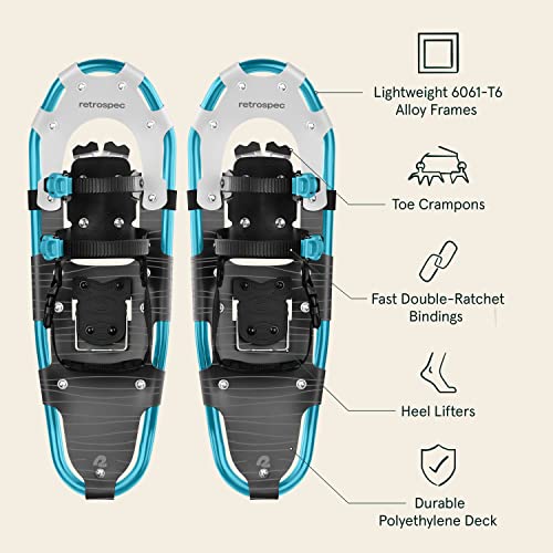 Lightweight Snowshoes for Adults with Double Ratchet Bindings - Ice Cap 21"