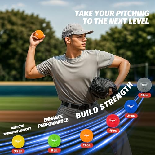 Advanced Training Weighted Baseball Set with Seams - 6 Pack, Includes 3.5 oz. to 35 oz. Balls