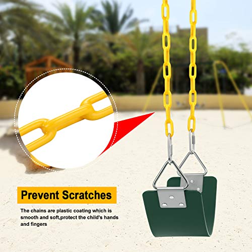 Green Swing Set Seats with 66-Inch Anti-Rust Chains - Pack of 2