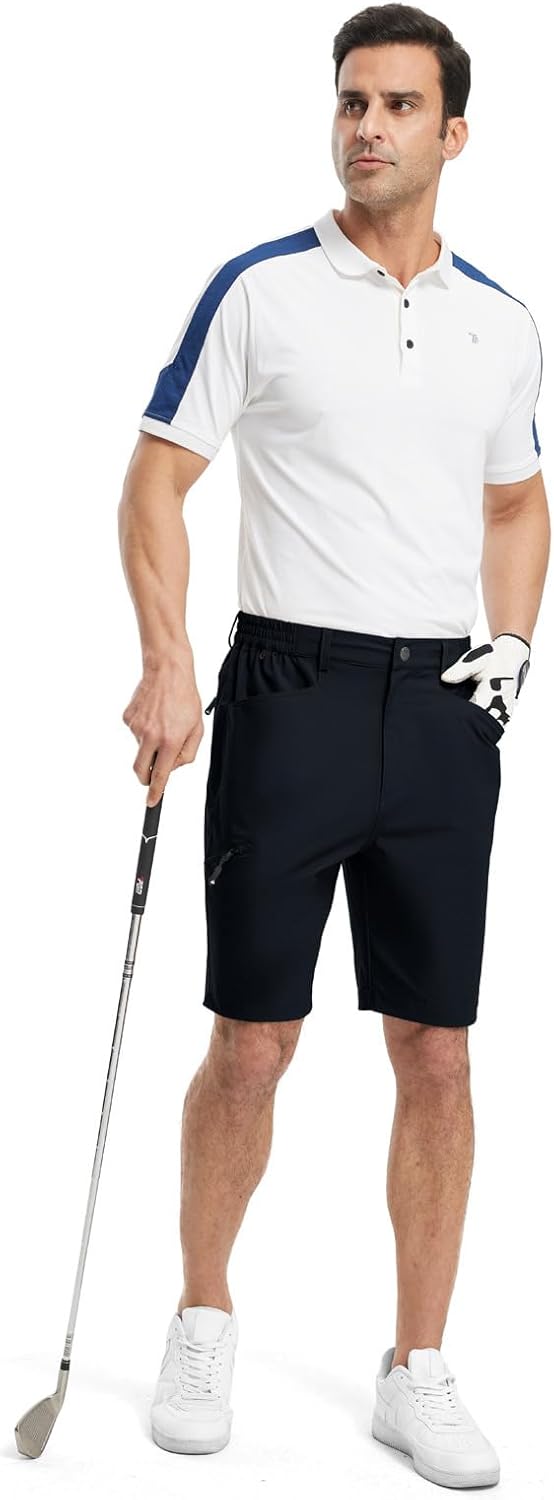 TBMPOY Men's Golf Shorts - Lightweight Quick-Dry Cargo Shorts for Outdoor Travel | 9" with 4 Pockets
