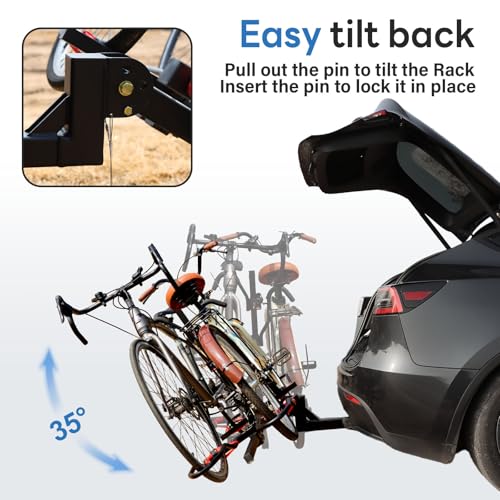 Bike Rack Hitch for Car 200LB Capacity 2-Bike Carrier with Lock & Tilt