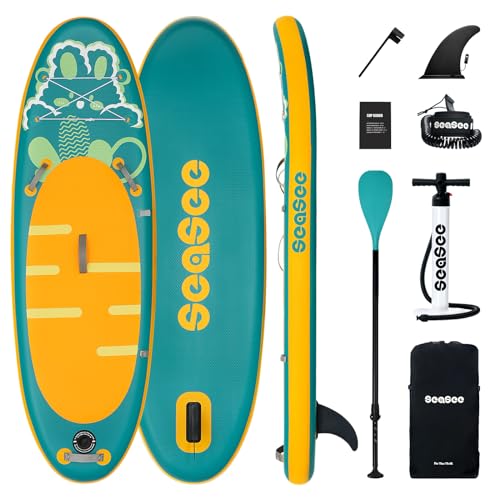 Kids Inflatable Stand Up Paddle Board with Accessories - Green Rabbit