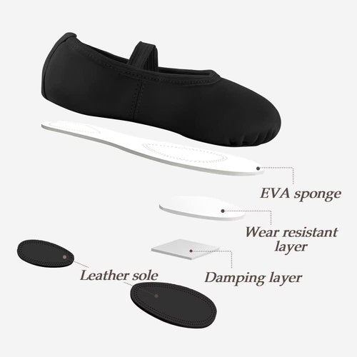 DyingSwan Toddler Ballet Shoes - Soft Leather No-Tie Dance Slippers for Girls | Sizes Toddler to Women
