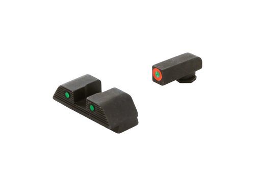 AMERIGLO Trooper Series - Three-Dot Green Tritium Design Set Front Outline Orange Gen 1-4 10mm/.45/.357