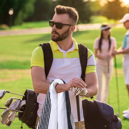 Golf Towel 22x44 Inches Cotton Caddy Towels - Blue, White, 2 Pack