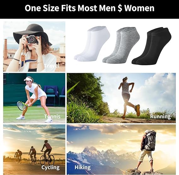 Men Women Unisex 300 Pairs Low Cut Ankle Socks Breathable Casual Athletic Socks Bulk Pack