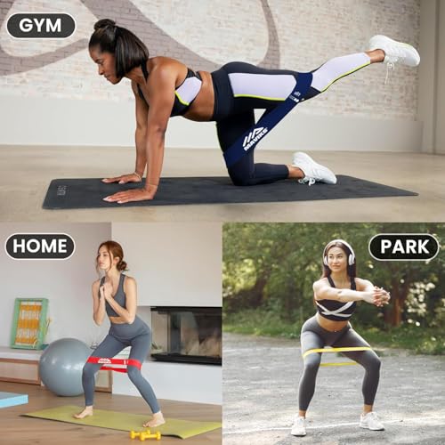 Resistance Loop Bands Set of 5 for Exercise & Therapy - Versatile Fitness Bands