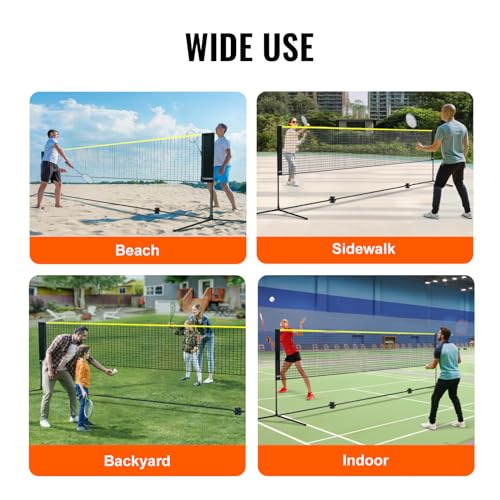 VEVOR 20 ft Adjustable Badminton & Volleyball Net Set with Poles Carry Bag