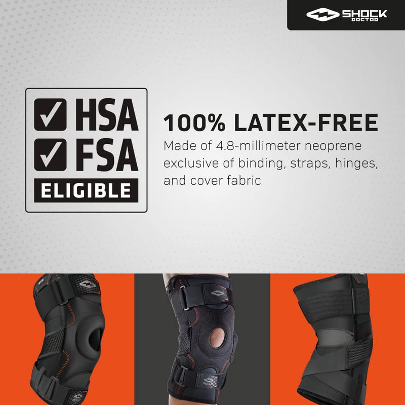 Shock Doctor XL Knee Brace Support with Side Stabilizers for Meniscus & Ligament Injuries