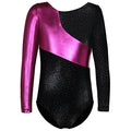 Girls Long Sleeve Gymnastics Leotard Outfit - Black, 5-6 Years