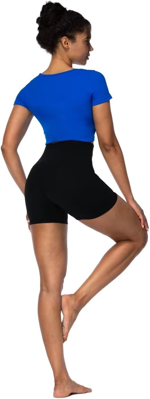 Sunzel Women's High Waisted Butt Scrunch Shorts - Tummy Control Biker Shorts for Gym & Yoga