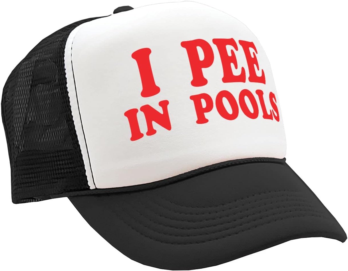 Vintage Retro Style Trucker Cap - I Pee in Pools Funny Gag Gift | Unique Humor Hat