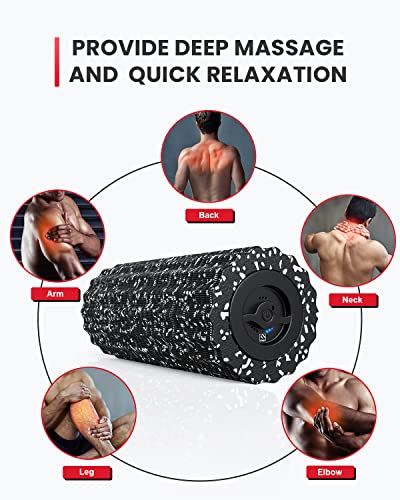 Black FITINDEX Vibrating Foam Roller for Deep Tissue Muscle Massage